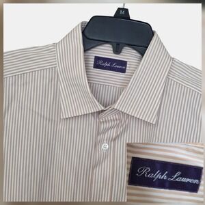 Ralph Lauren Purple Label stripe Shirt Men 17.5 XL Multicolor Made Italy Luxury
